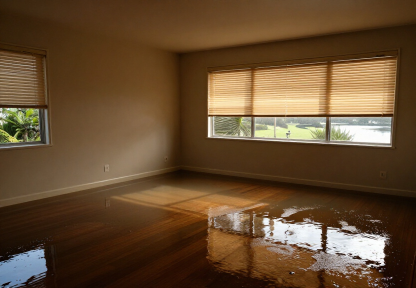 Swollen and warped timber floorboards in a Darling Point home